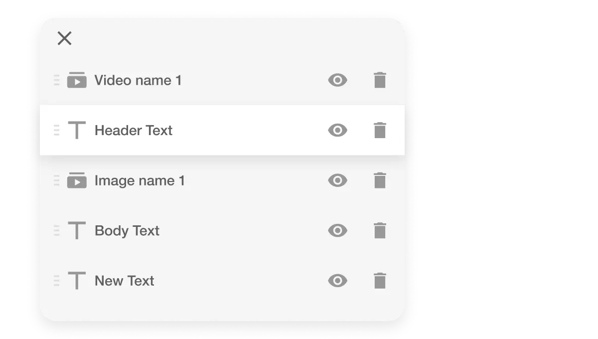 Mobile video editing app with full scene layer control to position text, visuals, and media exactly how you want.